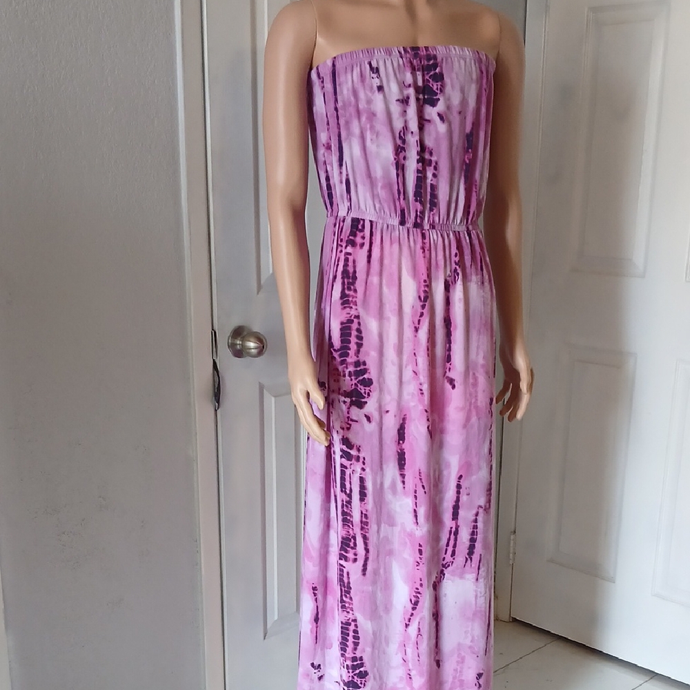 Faded Glory Tie-Dye Maxi Dress in Pink and Purple
